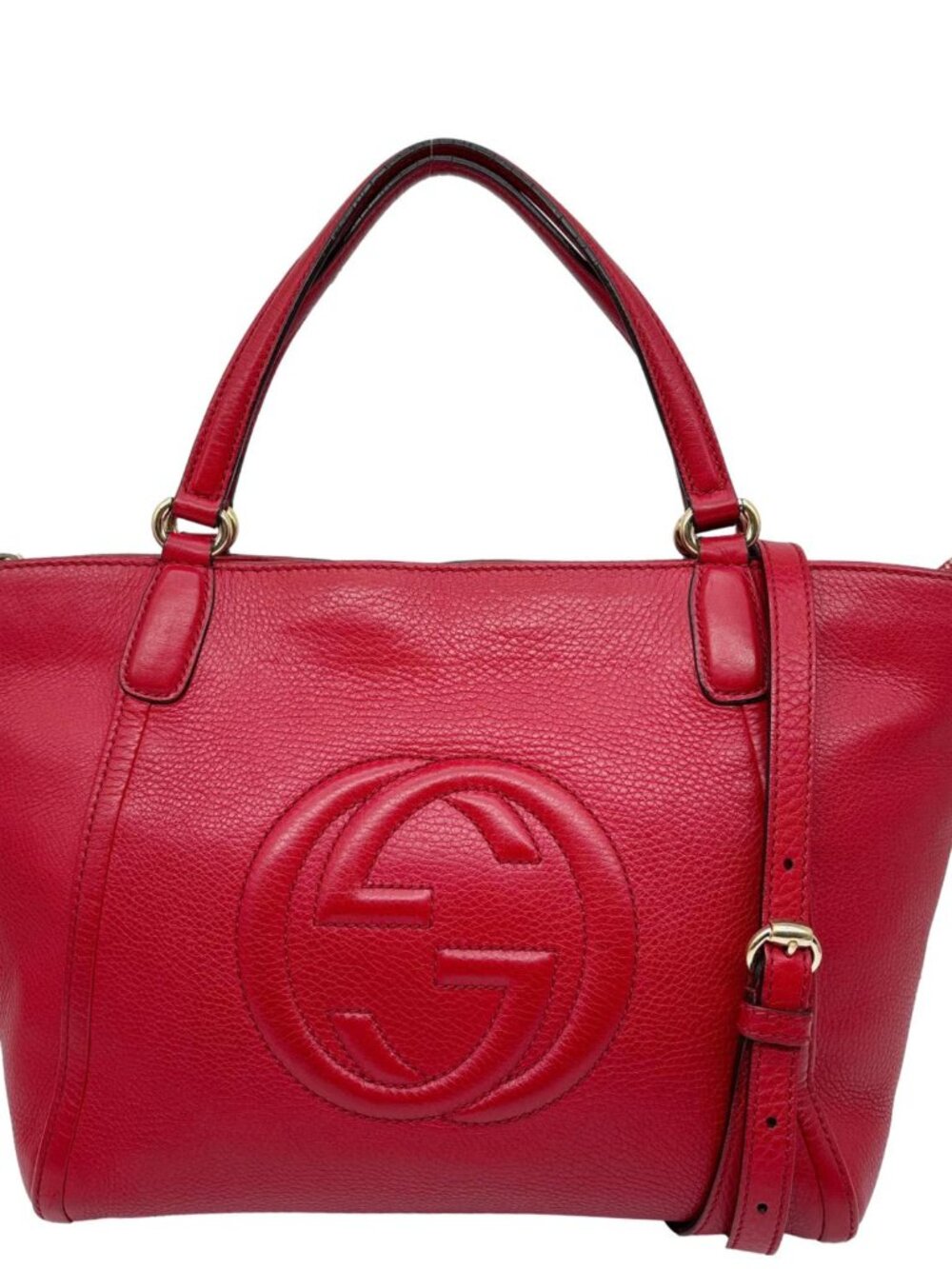 Gucci Soho Leather Top Handle Shoulder Bag Red 369176